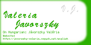 valeria javorszky business card