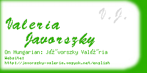 valeria javorszky business card